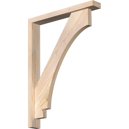 Ekena Millwork Imperial Block Smooth Bracket w/ Offset Brace, Douglas Fir, 3 1/2"W x 24"D x 32"H BKT0402X24X32IMP05SDF